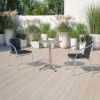 Aluminum and Black Rattan Indoor and Outdoor Dining Chairs