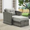 Outdoor Wicker Furniture Single Chair with Ottoman
