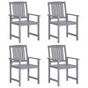 Patio Chairs 4 pcs Solid Acacia Wood Gray