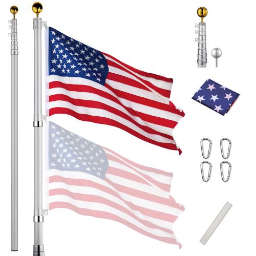 30 ft Al Flag Pole w/ US Flag and Ball 30 ft Al Flag Pole w/ US Flag and Ball