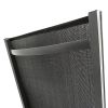Outdoor 2-Pcs Set Chaise Lounge Chairs; Five-Position Adjustable Aluminum Recliner; All Weather for Patio; Beach; Yard; Pool ( Grey Frame/ Black fabri