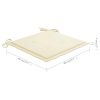 Patio Chairs with Cream Cushions 6 pcs Solid Teak Wood