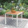 5 Pcs Aluminum Furniture Dining Sets;  Outdoor Dining Sets with 4Pcs Armchair and Table; Holds for 4 Seater; White