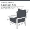 45" x 24" Black Stripe Rectangle Outdoor 2-Piece Deep Seat Cushion