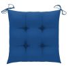 Patio Chairs with Blue Cushions 4 pcs Solid Teak Wood