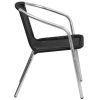 Aluminum and Black Rattan Indoor and Outdoor Dining Chairs