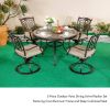 [ Only for Pickup] 5 Piece Patio Dining Set Outdoor Furniture, Deep Cushioned Aluminum Swivel Rocker Chair Set with 46 inch Round Mosaic Tile Top Alum