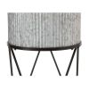 Karvel Galvanized Metal Column Planter with Stand, 15.7 in Dia. x 28 in H