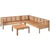 Wood Structure Outdoor Sofa Set with gray Cushions Exotic design Water-resistant and UV Protected texture Two-person Sofa One Corner Sofa plus One Cof