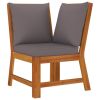 5 Piece Patio Dining Set with Cushions Solid Wood Acacia