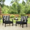 45" x 24" Black Stripe Rectangle Outdoor 2-Piece Deep Seat Cushion