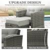 Outdoor Wicker Furniture Single Chair with Ottoman