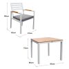 5 Pcs Aluminum Furniture Dining Sets;  Outdoor Dining Sets with 4Pcs Armchair and Table; Holds for 4 Seater; White