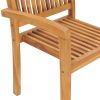 Stacking Patio Chairs 4 pcs Solid Teak Wood