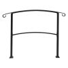 Artisasset Outdoor 1-4 Steps Adjustable Wrought Iron Handrails Black