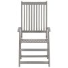 Patio Reclining Chairs 2 pcs with Cushions Solid Acacia Wood