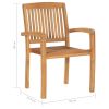 Stacking Patio Chairs 4 pcs Solid Teak Wood