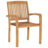 Stacking Patio Chairs 4 pcs Solid Teak Wood