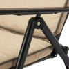 Sand Dune Foldable Steel Outdoor Chaise Lounge, Beige/Black