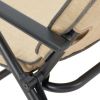 Sand Dune Foldable Steel Outdoor Chaise Lounge, Beige/Black