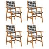 Patio Chairs 4 pcs Solid Acacia Wood