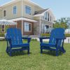 Folding Adirondack Chair Outdoor; Poly Lumber Weather Resistant Patio Chairs for Garden; Deck; Backyard; Lawn Furniture; Easy Maintenance & Classic Ad