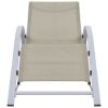 Sun Loungers 2 pcs with Table Aluminum Cream