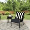45" x 24" Black Stripe Rectangle Outdoor 2-Piece Deep Seat Cushion