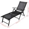 Folding Sun Lounger Aluminum Black