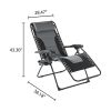 Outdoors Oversized Zero Gravity Chair Bungee Sling Lounger, Gray and Black