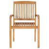 Stacking Patio Chairs 4 pcs Solid Teak Wood