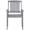 Patio Chairs 4 pcs Solid Acacia Wood Gray