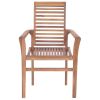 Dining Chairs 6 pcs with Red Cushions Solid Teak Wood