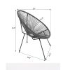 3-Piece All-Weather Patio Acapulco Bistro Furniture Set with 2 Chairs & Glass Top Table Gray-dk