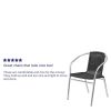 Aluminum and Black Rattan Indoor and Outdoor Dining Chairs