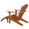 Patio Adirondack Chair with Footrest Solid Acacia Wood