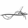 Sun Lounger with Cushion & Table Poly Rattan Black