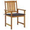 Patio Chairs with Cushions 8 pcs Solid Acacia Wood