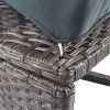 2-Piece All-Weather PE Wicker Conversation Set Rattan Sofa Set Outdoor Patio Half-moon Sectional Furniture Set w/ Side Table for Umbrella;  Gray Ratta
