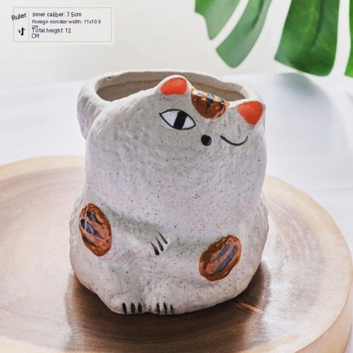 Ceramic Succulent Flower Pot Cartoon Cat