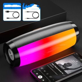 Colorful Lights Bluetooth Speaker High Volume Audio Subwoofer (Option: Ultimate black color lights-Highend version of the chargi)