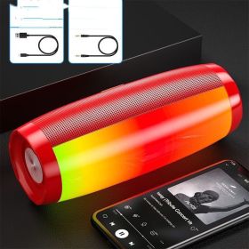 Colorful Lights Bluetooth Speaker High Volume Audio Subwoofer (Option: Flagship red lights-Highend version of the chargi)
