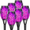 4/8/12pcs/pack Solar Outdoor Lights, 12LED Solar Torch Lights With Flickering Flame For Garden Decor, Mini IP65 Waterproof Landscape Flame Lights For