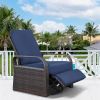 Outdoor Patio Rattan Wicker Swivel Recliner Chair;  Adjustable Reclining Chair 360Â¬âˆž Rotating with Water Resistant Cushions