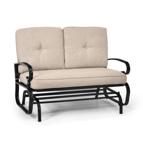 2 Seats Outdoor Swing Glider Chair with Comfortable Cushions 2 Seats Outdoor Swing Glider Chair with Comfortable Cushions