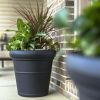 Claremont 18" Tall 2pk Black Round Indoor Outdoor Plastic Flower Planter
