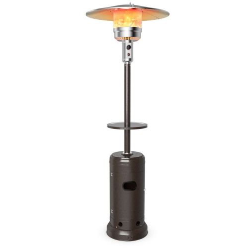 Outdoor Heater Propane Standing LP Gas Steel with Table and Wheels Outdoor Heater Propane Standing LP Gas Steel with Table and Wheels