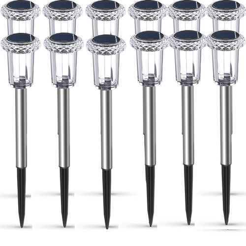Solar Pathway Lights, Solar Garden Lights Outdoor White, Waterproof Led Path Lights for Yard, Patio, Landscape, Walkway