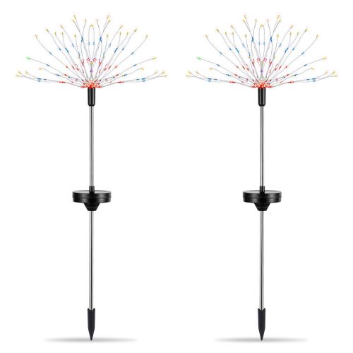 2Pcs Solar Powered Starburst Lights 240 LEDs Firework Lamp Garden Path Decor Lights