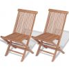 Folding Patio Chairs 2 pcs Solid Teak Wood
